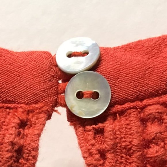 Daniel Rainn Red Orange Quin Keyhole Lace Top - Picture 8 of 10